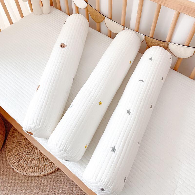 LISM Embroidered Bear Baby Comfort Bolster Pillow