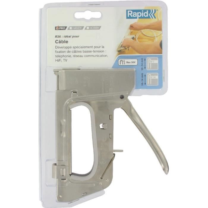 Stapler - Rapid - R36 - Steel - Cable Fixing - Adjustable Power