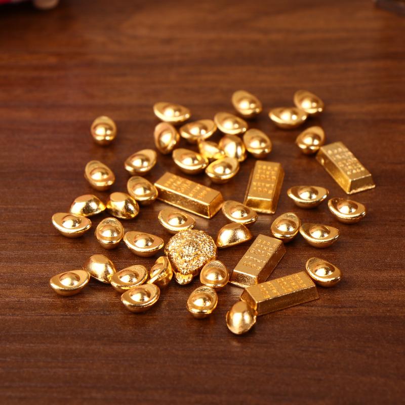 1:12 Casa de Muñecas Miniatura Cofre del Tesoro Pirata Lingote Barra de Oro Muebles Decoración Modelo para el Hogar Juguete Accesorios Casa de Muñecas