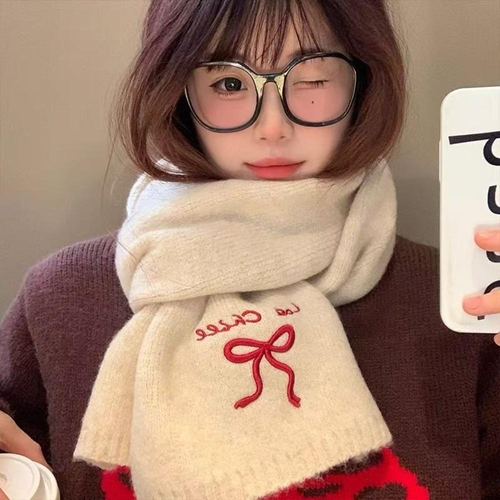Thicken Knit Scarf Soft Neckerchief New Cross Scarf Women
