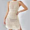 Cross-Border 2024 Knit Backless Bikini Cover-Up for Beach Vacations