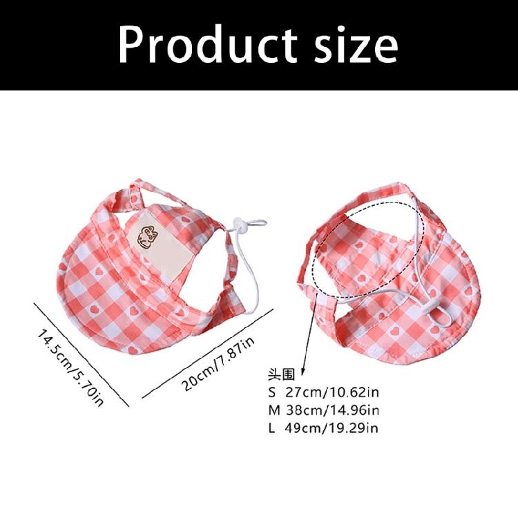 Fashionable Pet Sun Visors Soft Fabric Dog Baseball Cap With Ear Holes And Adjustable Chin Strap Cats Sunbonnet Hat