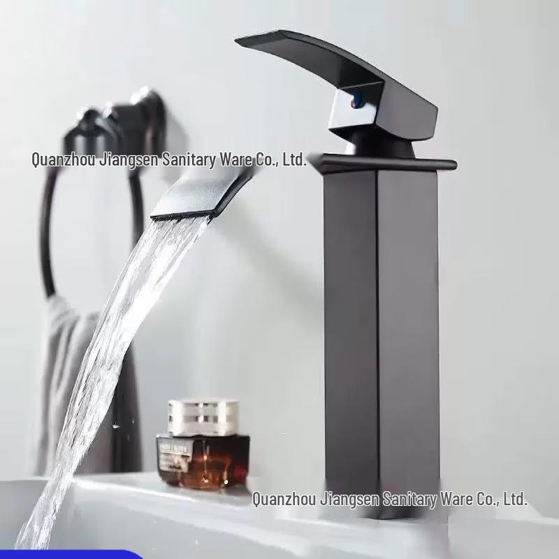 TLXT Stainless Steel Bathroom Waterfall Basin Faucet