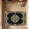 VIKAMA Baroque-Style Decorative Flannel Doormat Entrance Hall & Bathroom Mat Machine Washable Home Decor Rug