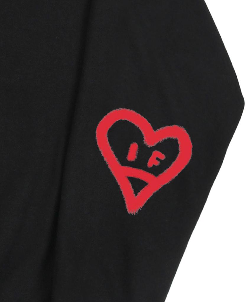 GRAVER [Unisex] Elbow Spray Heart Smile Sweatshirt_Black