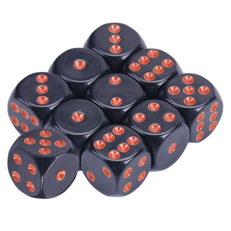 Acrylic 16mm Dices Colorful 6 Sided Dices Cubes with Dots Playings Square Block