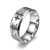 Men's Rotating Cross Titanium Steel Ring - European & American Style Stainless Steel Jewelry