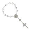 New Religious Rosary Bracelet For Women Fashion Cross Charm 8MM Glass Beaded Chain Bracelet Men Prayer Party Jewelry Gift