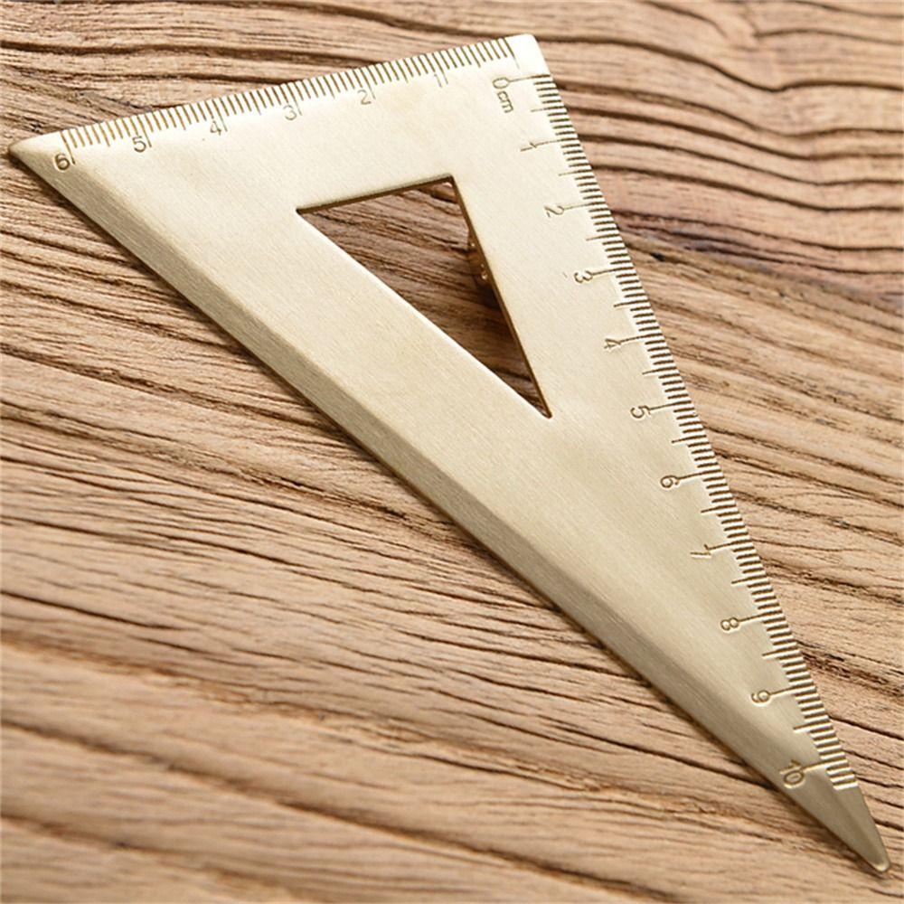 Painting Stationery Students Drawing Tools Metal Ruler Triangle Ruler Straight Ruler Brass Ruler