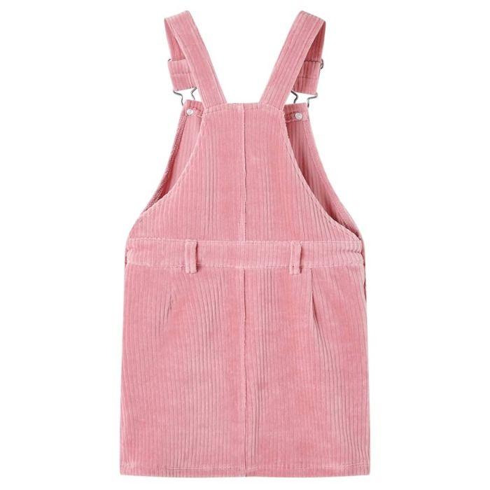 Salopette robe - vidaXL - Velours - Rose clair - 1,5 à 10 ans - Bretelles réglables