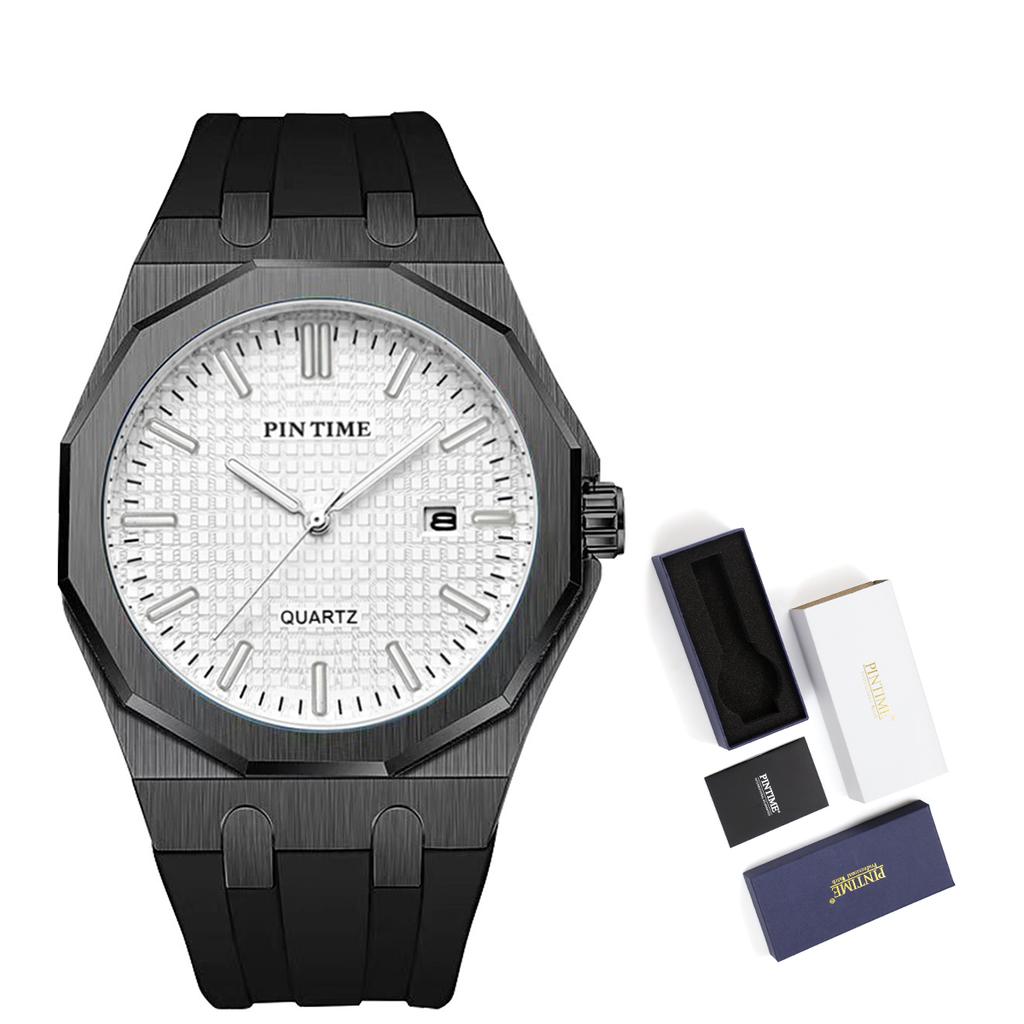 Mens Watches Classic Sports Fashion Design Quartz Movement Silicone Strap 30M Waterpoorf Casual Wirstwatch Elegant Watch
