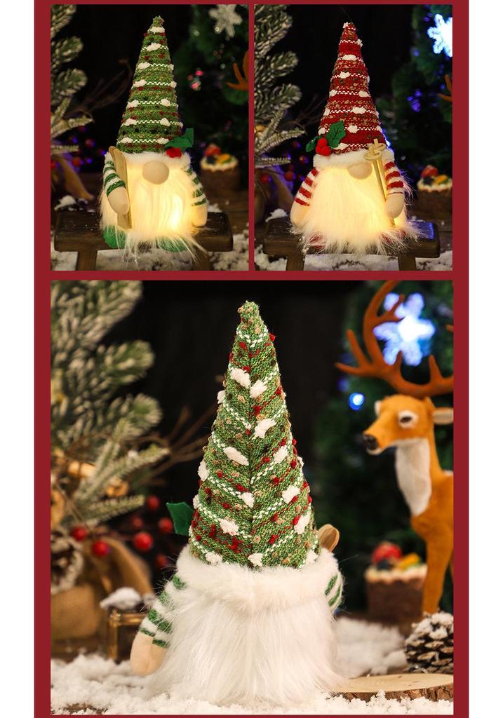 Festliche Leuchtende Gartenzwerg-Figur mit Strickmütze – Weihnachtsdekoration & Geschenke