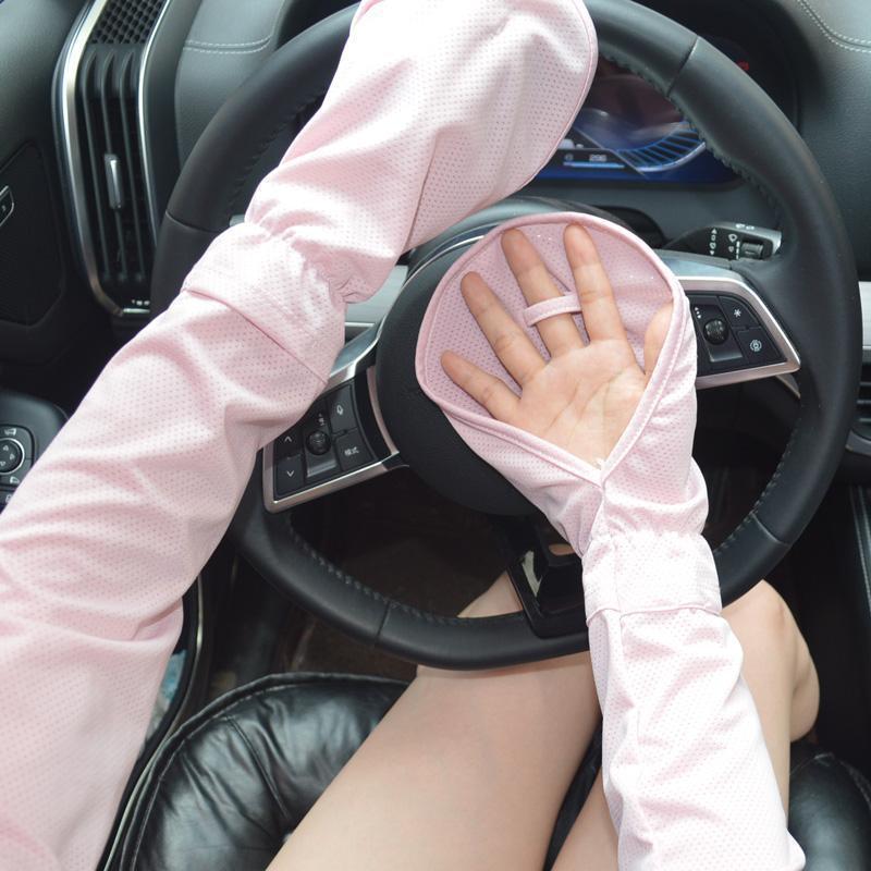 

Summer UV Protection Ice Silk Fingerless Cycling & Driving Sleeves