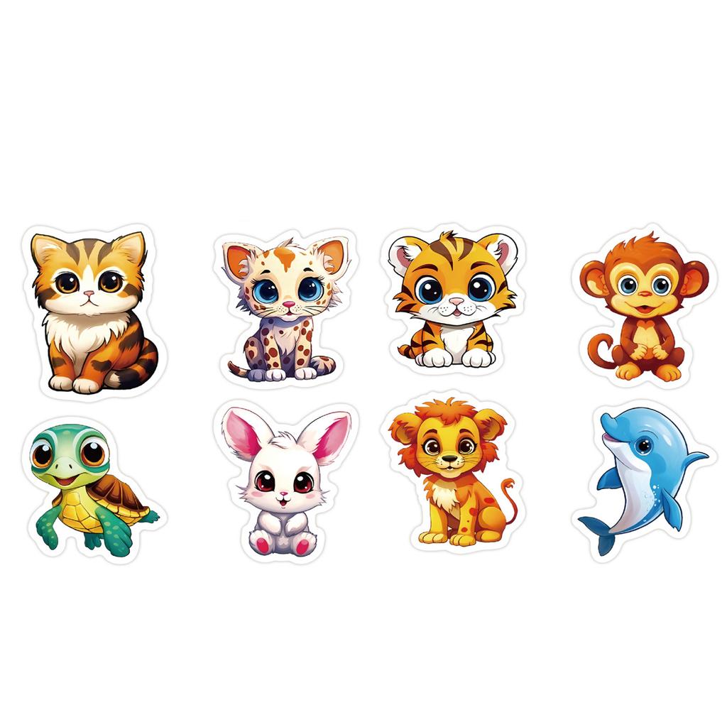 100-500pcs Cartoon Animals Stickers Scrapbook Birthday Wedding Party Gift Wrapping Label Stationery Stickers