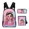 Trendy Popular Mis Pastelitos 3D Print 3pcs/Set Pupil School Bags Laptop Daypack Backpack Inclined Shoulder Bag Pencil Case