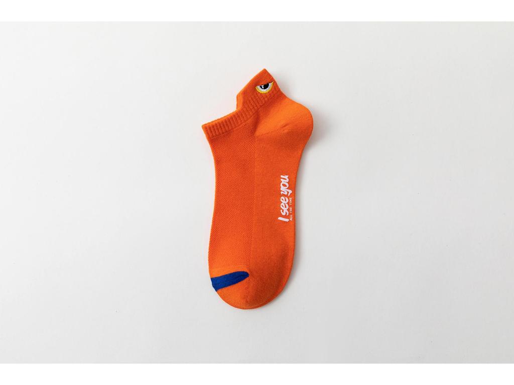 Men's 3D Ears Short Socks - Breathable Low-Cut Sports Mesh, Trendy for Spring/Summer.