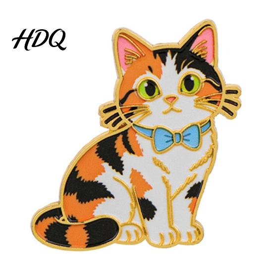 Enamel Animal Badge Bow Tie Cat Brooch Cartoon Kitten Metal Theme Brooch Pin Hats Bags Scarves Clothes Decorative Accessory Lapel Pin