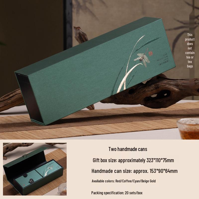 Custom Wuyi Rock Tea Gift Set: 18 Sachets, 2 Handmade Cans, Logo Souvenir, High-End Empty Gift Box