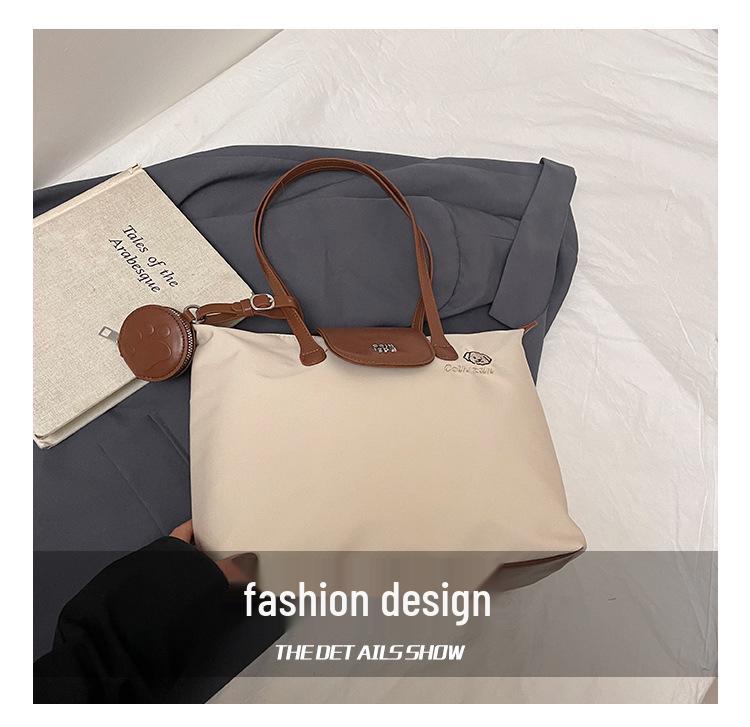 70th Anniversary Women's Large Capacity Nylon Tote Bag - Casual Dragon Design, Simple Shoulder Handbag