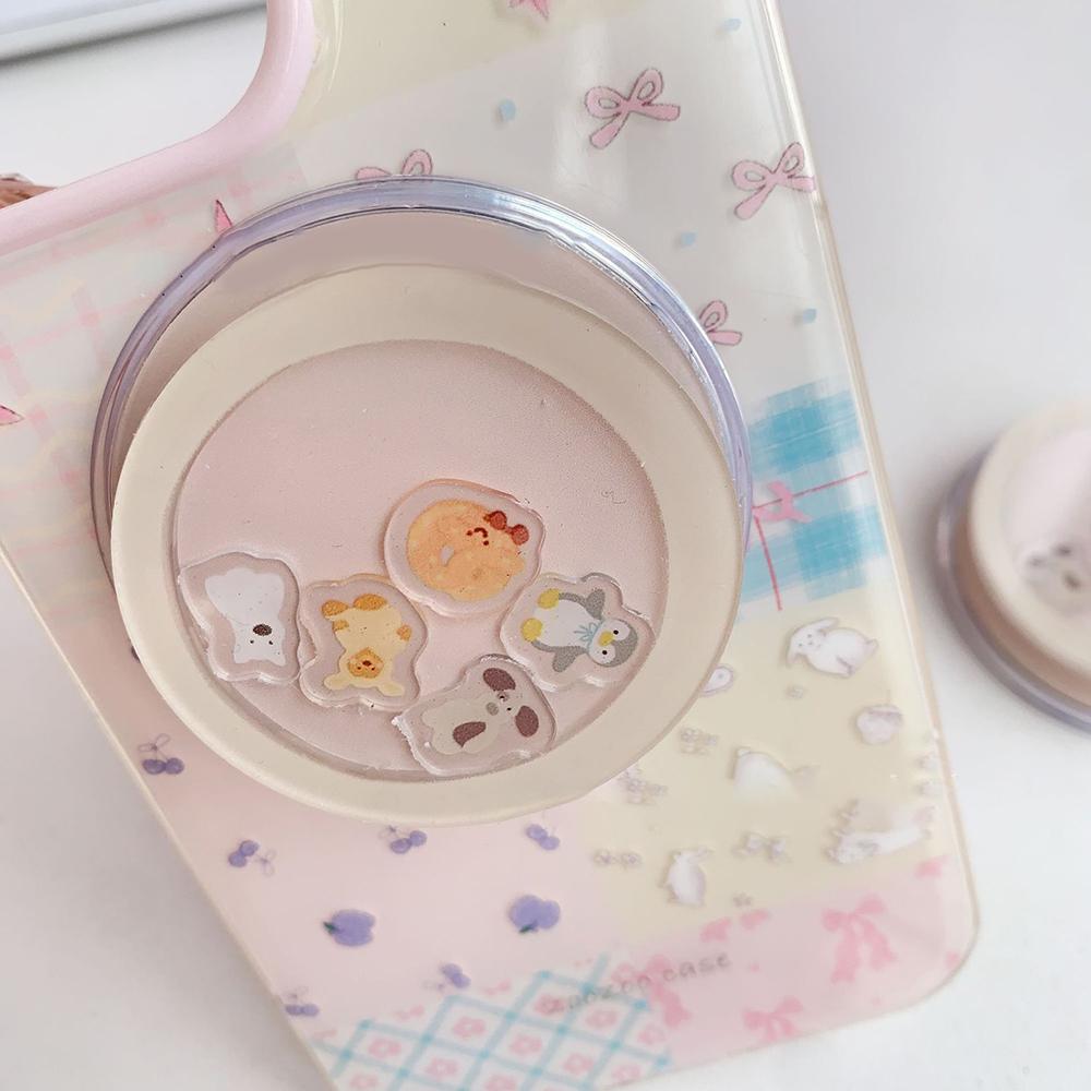 Korean Cute 3D Wobbly Penguin Dog For Magsafe Magnetic Phone Griptok Grip Tok Stand For iPhone Wireless Charging Holder Bracket