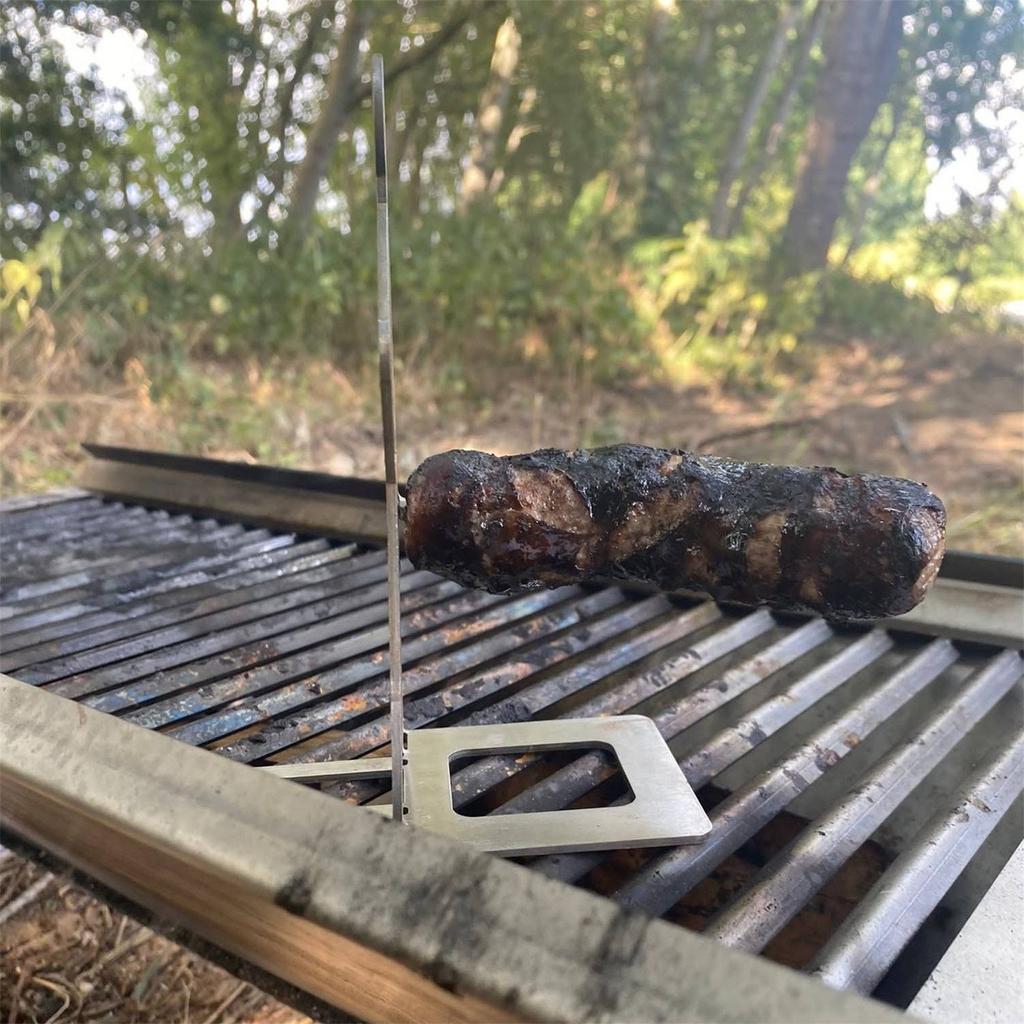 Stainless Steel Human Shape Sausage Grill Rack Skewer Holder for Outdoor Barbecue Cooking and Grilling Tools Accessories