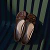 Chinelos Femininos de Couro de Vaca Slip-on Planos Sandálias Abertas de Dedo para Verão Sapatos Bailarinas Femininos Macios Confortáveis Casuais para Mulher
