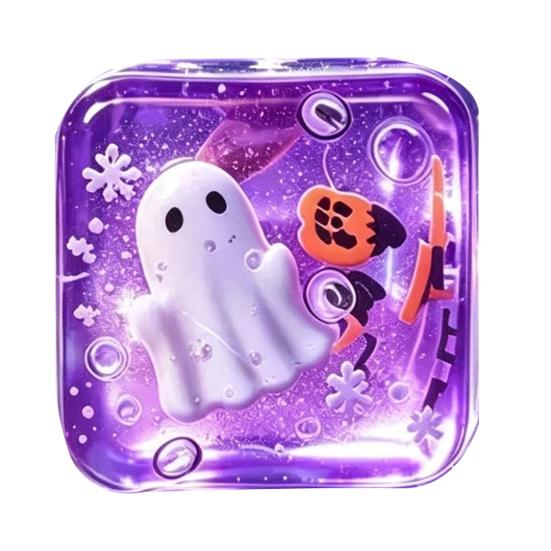 Stress Relieving Toy Relief for Halloween Christmas, Anxiety Reduction Ice Cube Squeeze Clear Sensory Toy, Slow Rising Holiday Gift