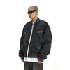 Autumn and Winter Niche High-End Motorcycle American Street Retro Zipper Pocket Trendy Loose Versatile Jacket
