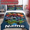 3pcs Duvet Cover Set (1*Duvet Cover + 2*Pillowcase, Without Core), Custom Name How to Train Your Dragon Pattern Bedding Set, Home Bedroom Decor Gift