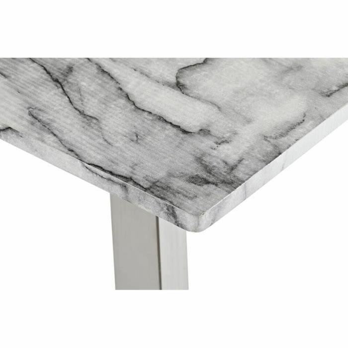 Table Basse Moderne - Urban Blanc - Argenté - Acier 120 Cm