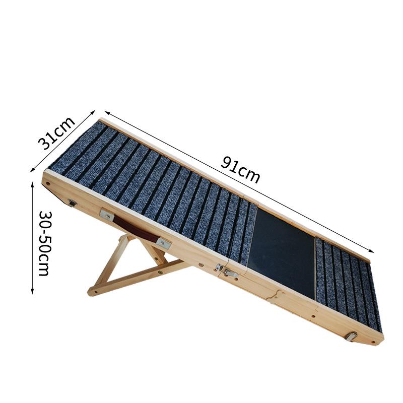 

Складной деревянный пандус для домашних животных для кошек и пожилых собак - Регулируемая высота для доступа к дивану и автомобилю Universal