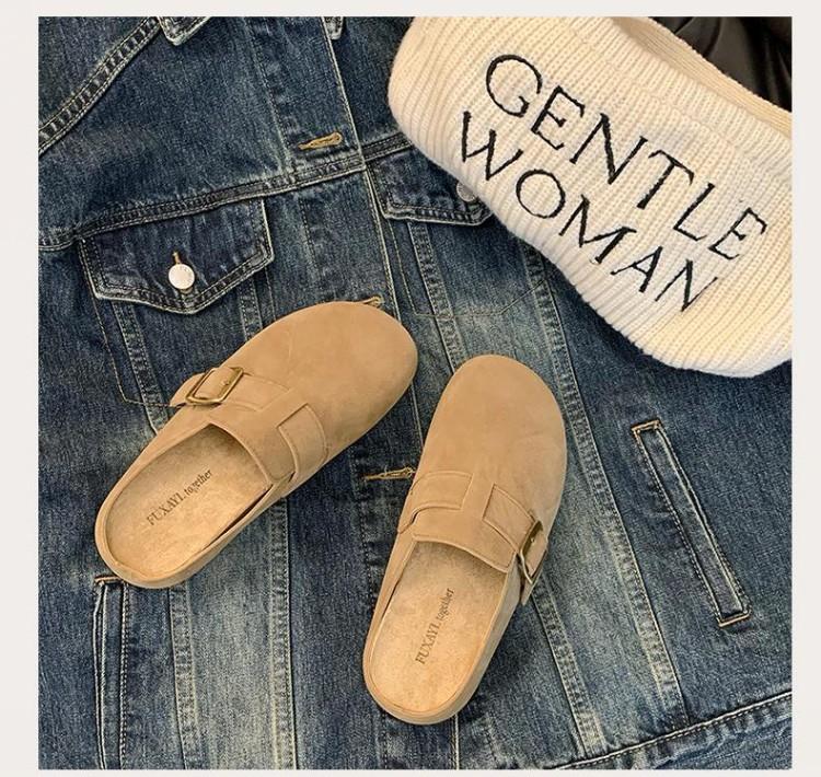 Thick-soled Heightening Birkenstocks, Ugly and Cute, One-pedal Bag Head and Half Slippers, Women's Outer Wear 2025 New Autumn Birkenstocks