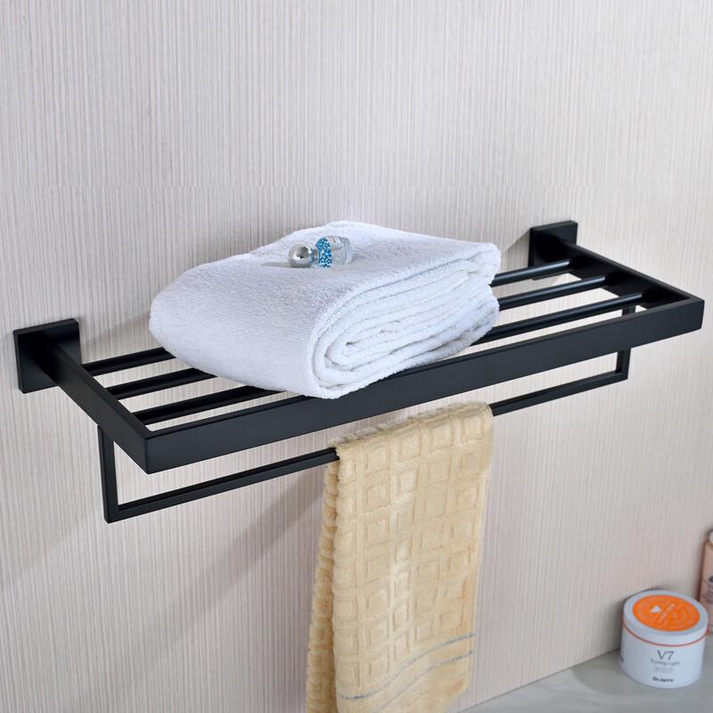 OIMG 304 Stainless Steel Double Towel Rack, 600mm, Black
