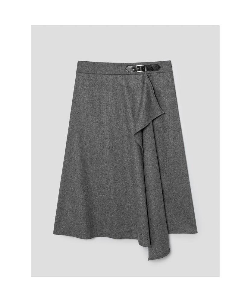 8SECONDS Asymmetrical Buckle Skirt Gray