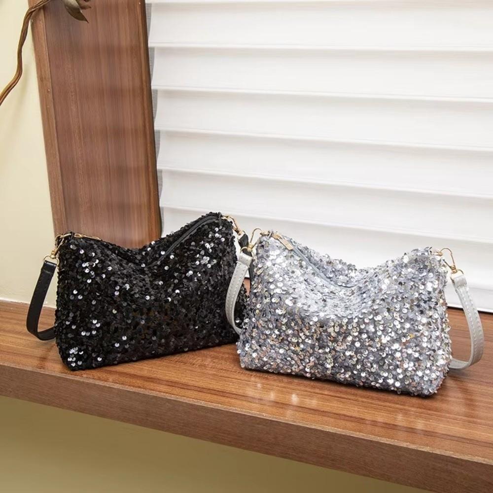 Fashion Versatile Sequined Shoulder Bag Luxury Large Capacity Underarm Bag Shiny Women's Handbag for Women Underarm Bag