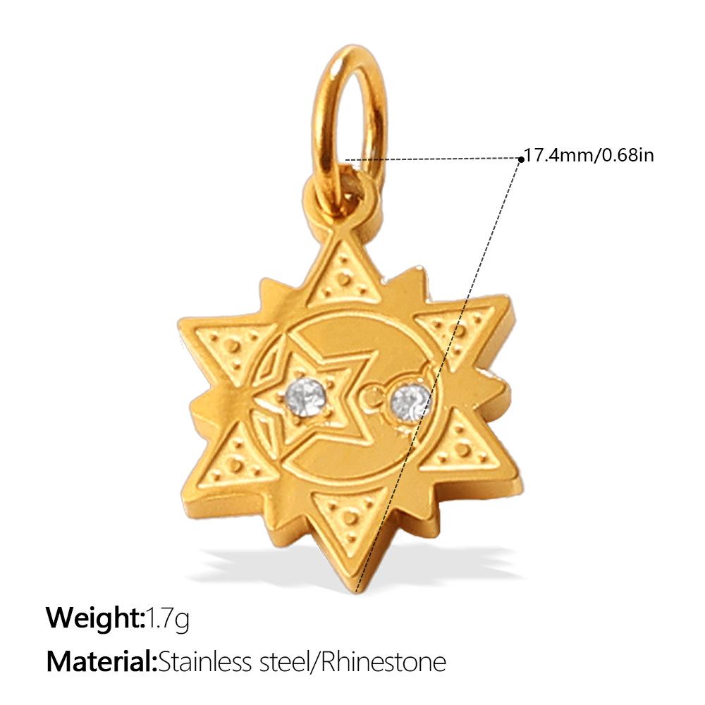 Niche Gold Star Moon Sun Planet Pendant Fashion Versatile Oil Drip Diamond Personalized Accessories