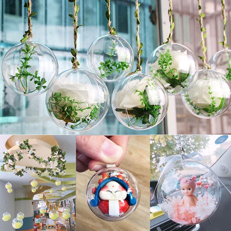 5/6/8/10cm Transparent Plastic Ball Christmas Tree Pendant Home Decoration Ball Christmas Hanging Gift Box New Year's Supplies