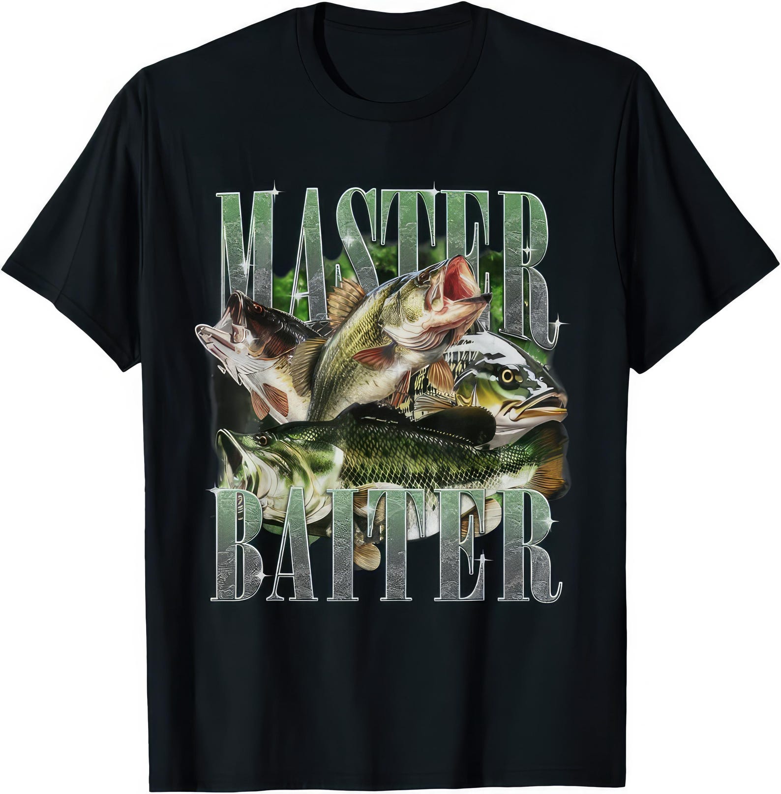 Retro Sunset Fishing Master Baiter T shirt Funny Fisherman Graphic Tee Lake Life Gift M