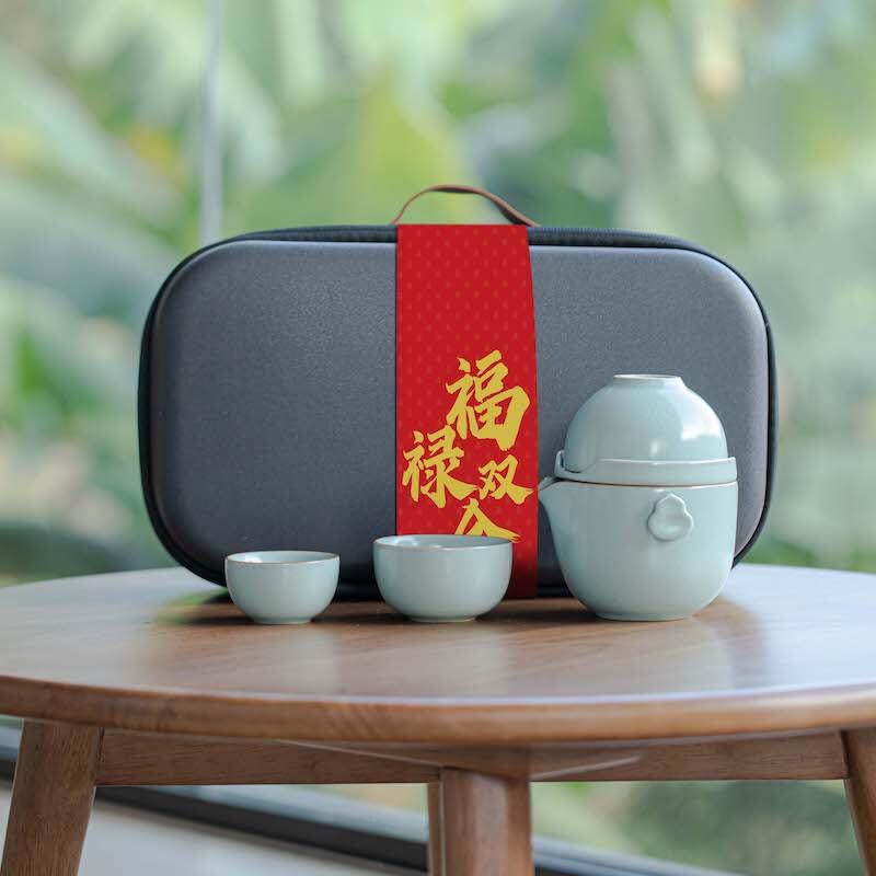 Portable Ceramic Gourd Tea Set
