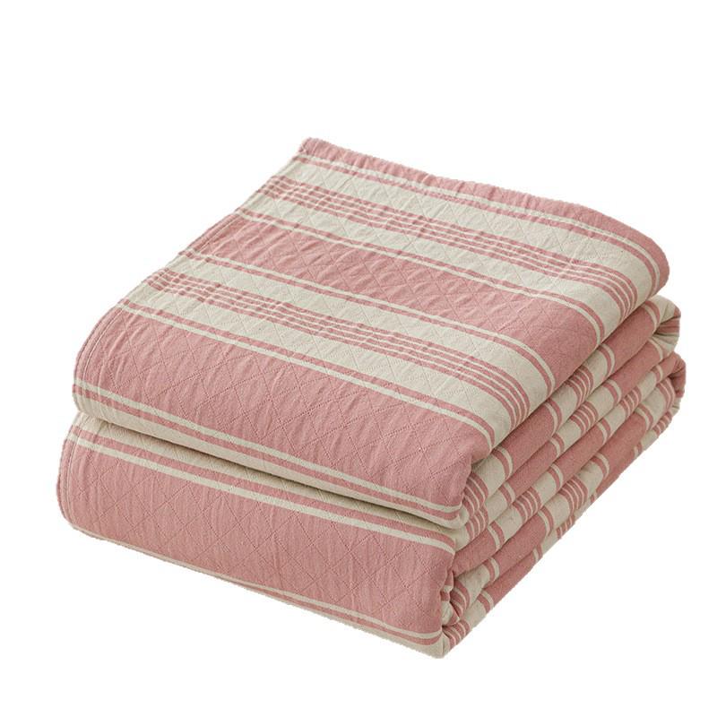 Striped Cotton Yarn-Dyed Three-Layer Gauze Quilt – Summer Cooling Blanket