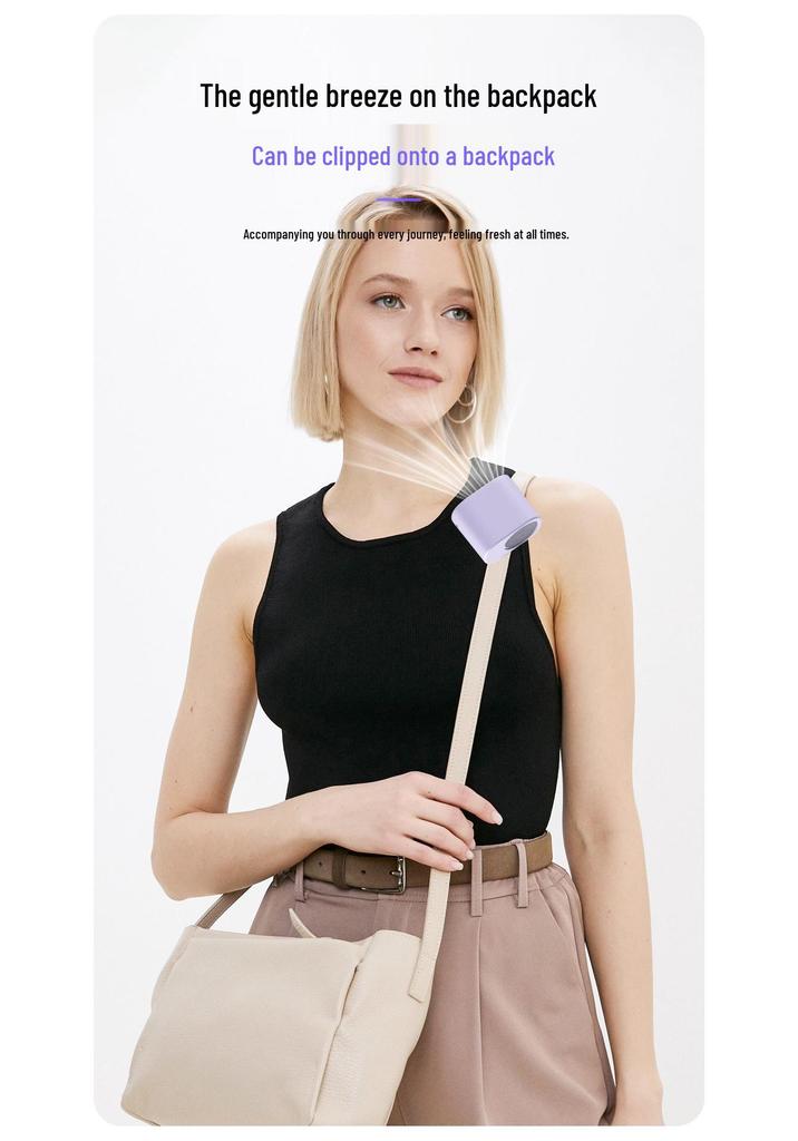 2026 T510 Portable Waist/Neck Fan with 199 Speeds and Clip-on Feature for Outdoor Use