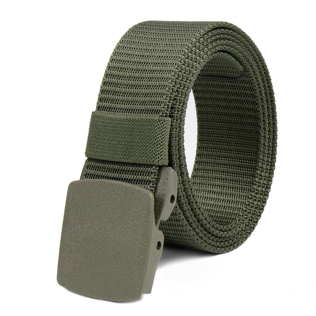 New Unisex Canvas Tactical Belt - No Metal Buckle, Woven Design, Ideal for Military Training.