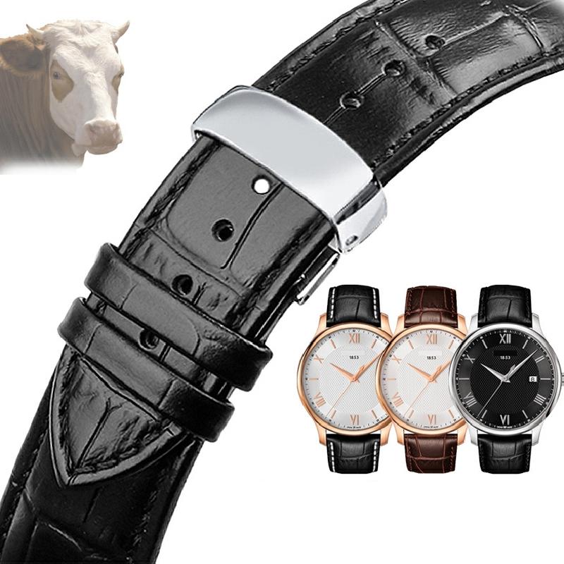 Men's Strap For Tissot 1853 T41 Tudor Casio Mido IWC Business Genuine Leather Watch Chain Watchband 19mm 20mm 21mm 22mm 23mm 24