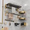 cmaos Wall-Mounted Black Gold Bathroom Hardware Set