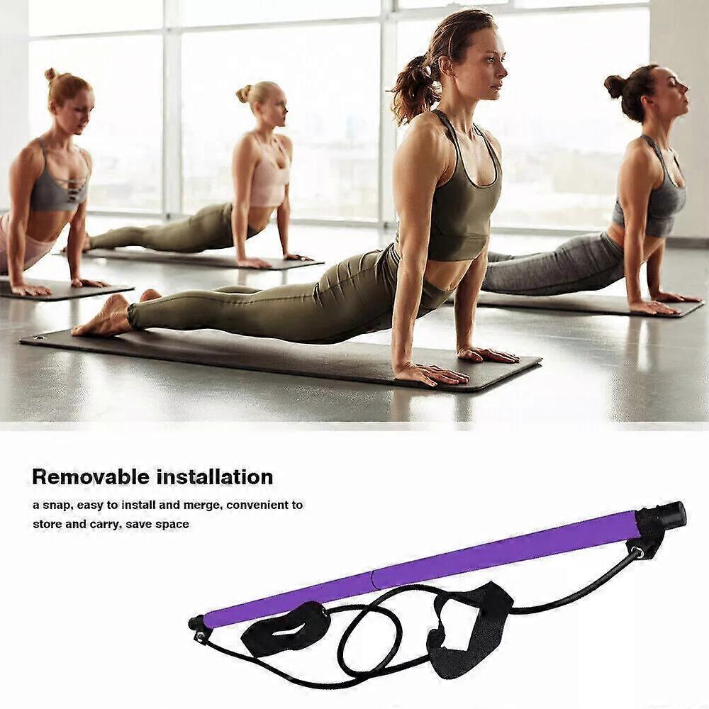 Portable Pilates Exercise Bar Stick,pilates Bar Kit With Resistance Band Exercise Stick
