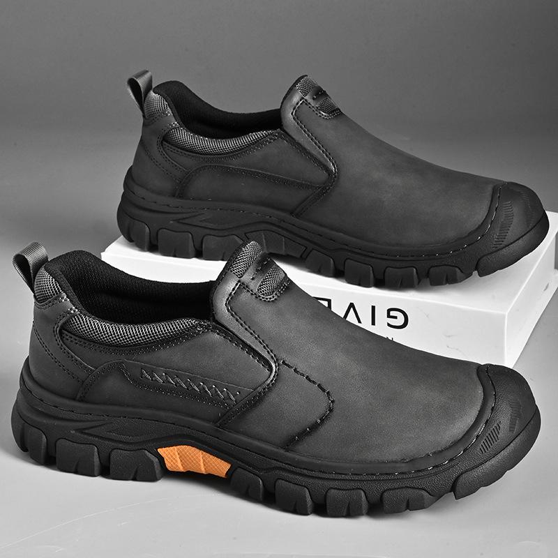 Men's Thick Sole Wear-Resistant Leather Hiking & Casual Shoes