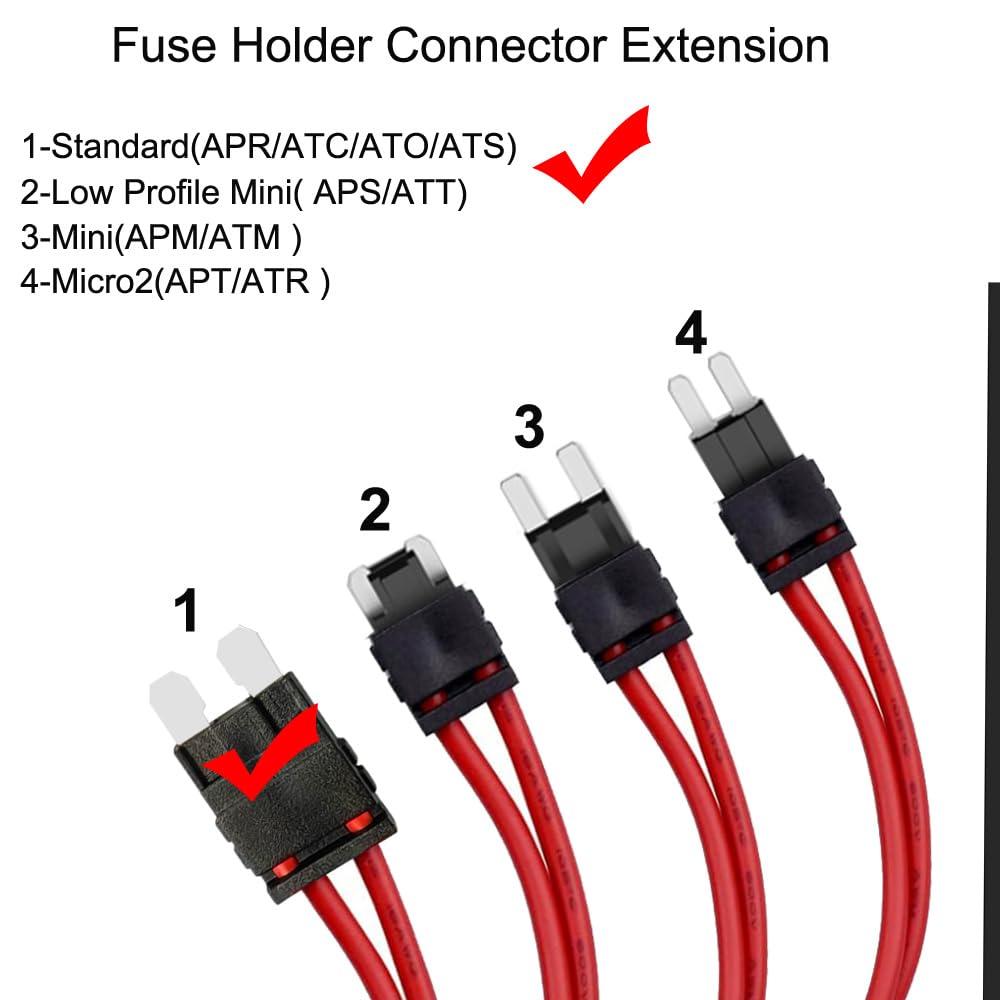 KILIGEN 2pcs 12-24V 16 AWG Special Car Fuse Holder Connector Standard Type Fuse