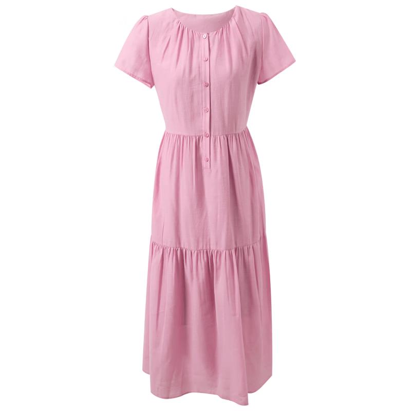 

Sancai 2026 Summer Acetate Tiered Ruffle Sleeve Long Dress L