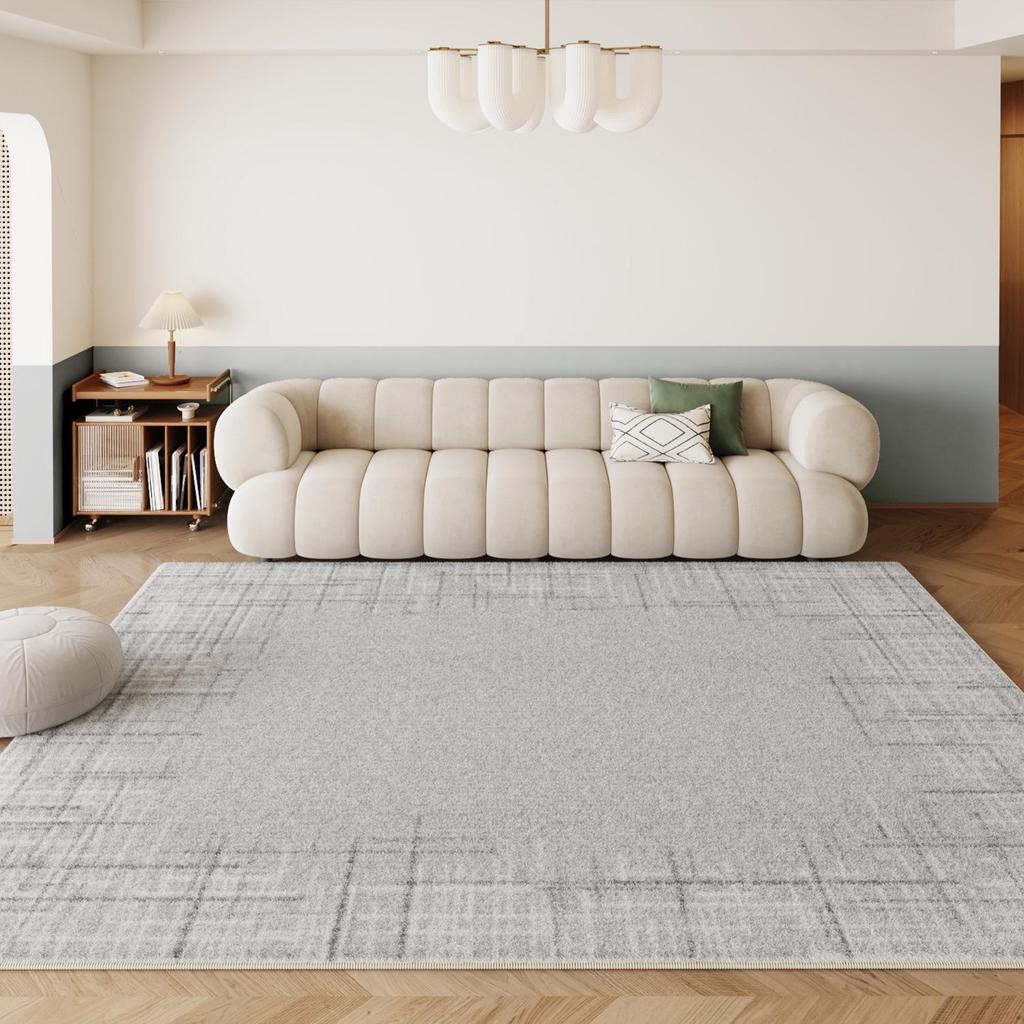 2024 Cream Long Hair Minimalist Carpet for Living Room or Bedroom