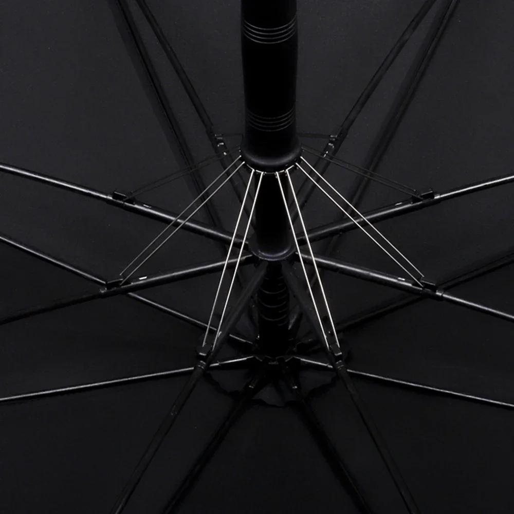 Big Umbrella Men Women Rain Double Layer Windproof 8 Ribs Wood Long Handle Umbrella Automatic Strong Guarda Chuva